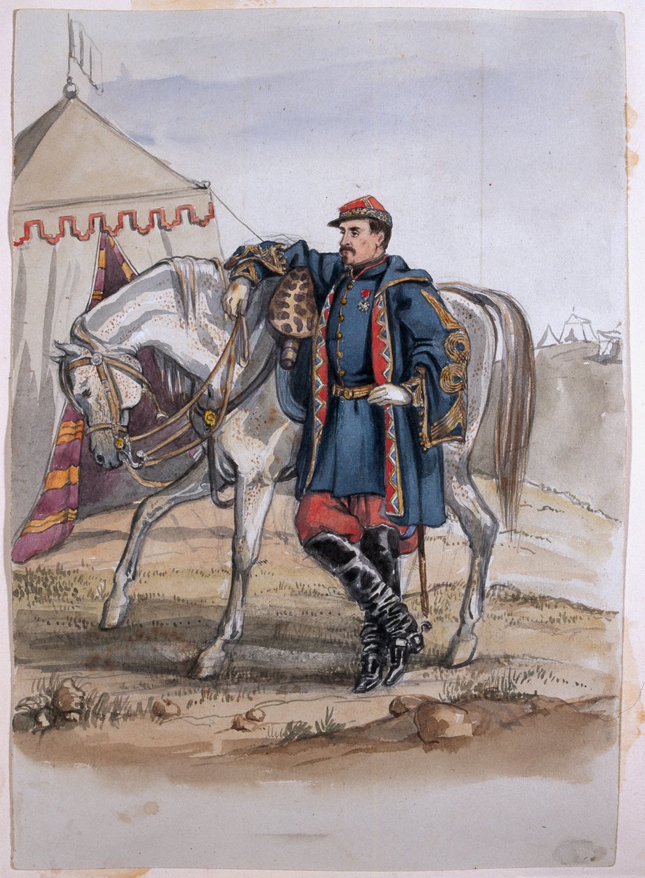 Portrait of General Clers, former commander of the Zouaves, from an album of paintings and sketches known as 