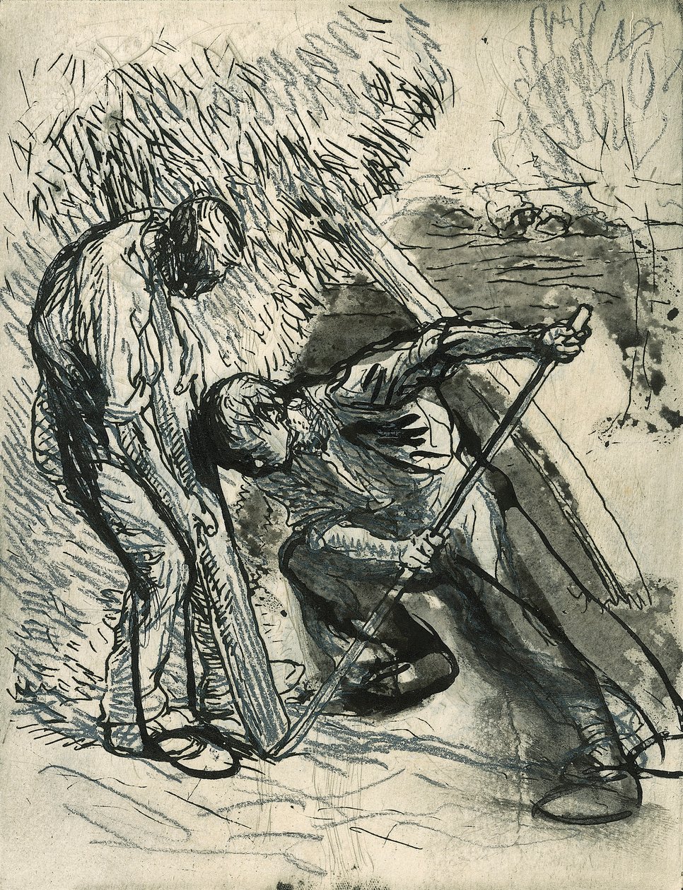Propping the Rick, c.1900 by George Clausen