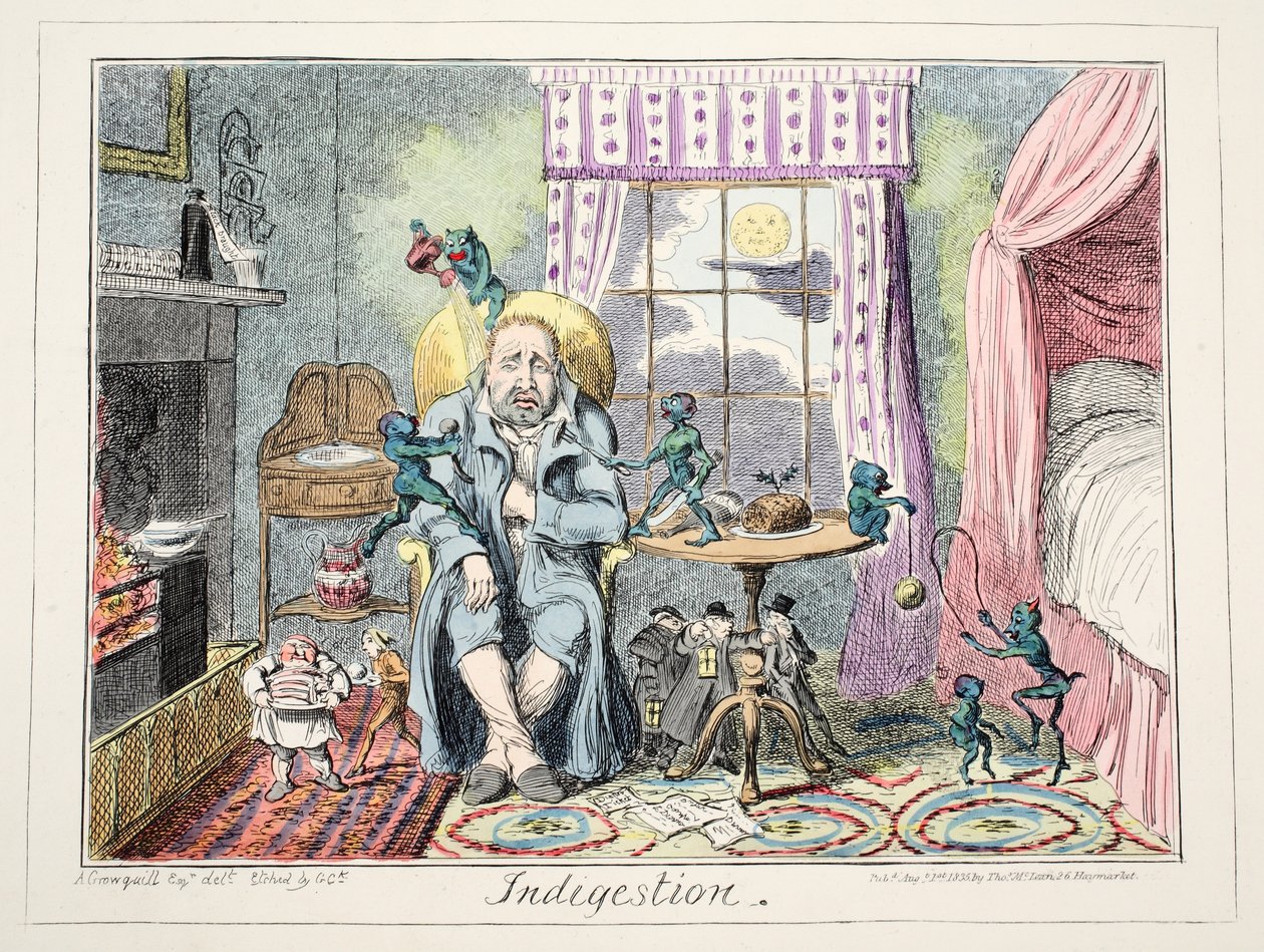 Indigestion, 1835 by George Cruikshank