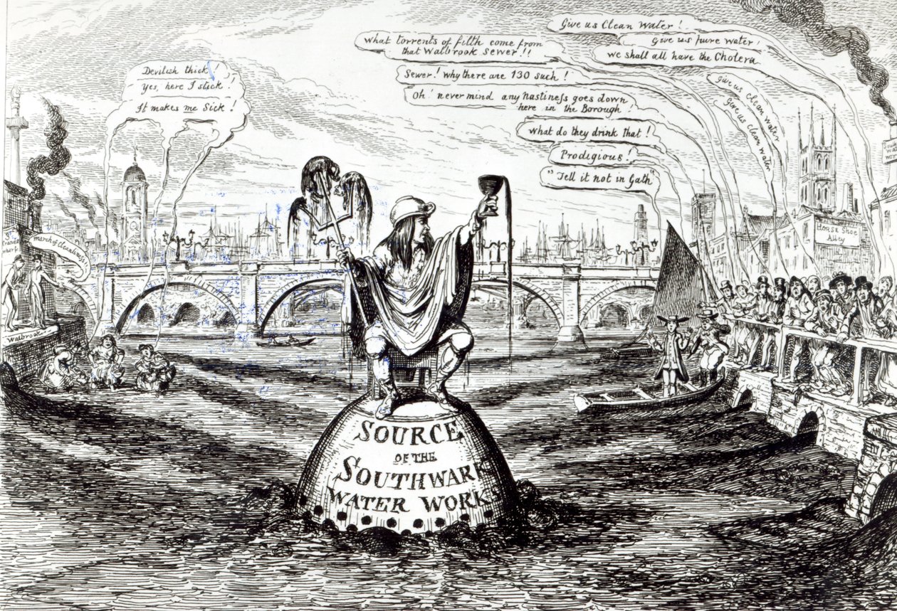 Satirical Cartoon about the Southwark Water Company, 1832