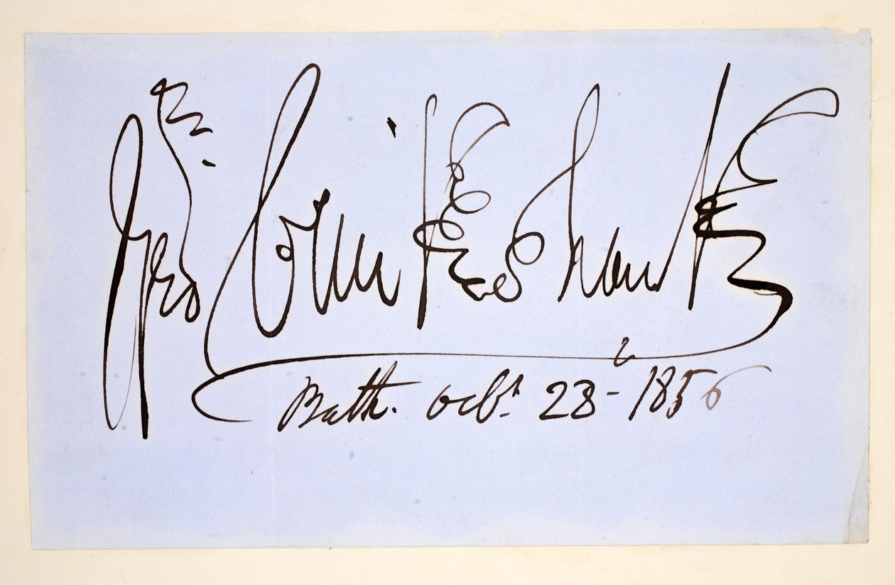 Signature of George Cruikshank, October 28th 1856 by George Cruikshank