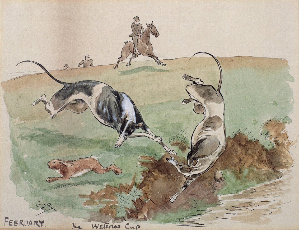 The Month of February: Coursing by George Derville Rowlandson