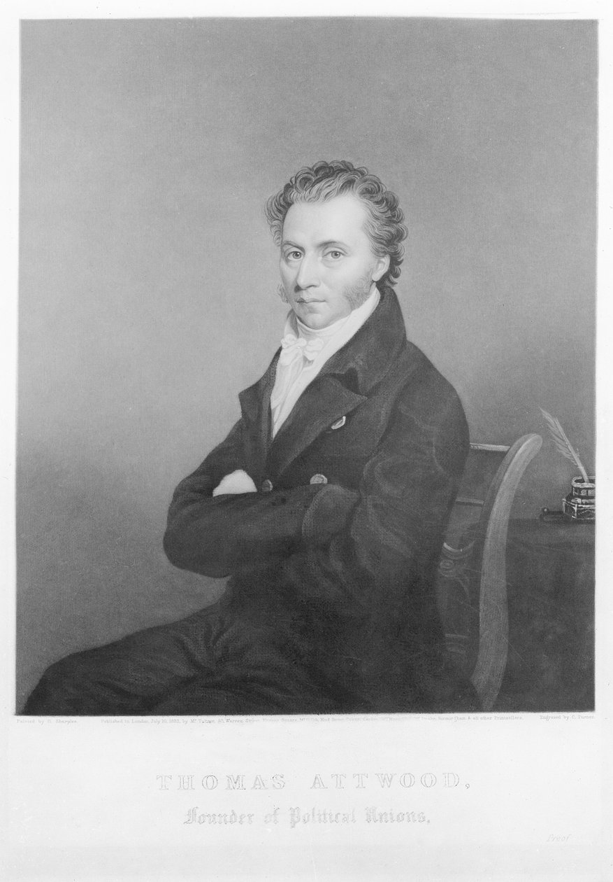 Thomas Attwood, 1832 by George Sharples: Fine art print