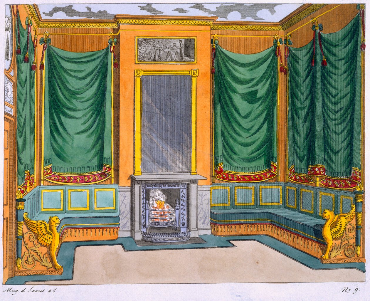 Room Design, George Smith, from Magazin des Luxus, Paris and Leipzig Vol IV by George Smith