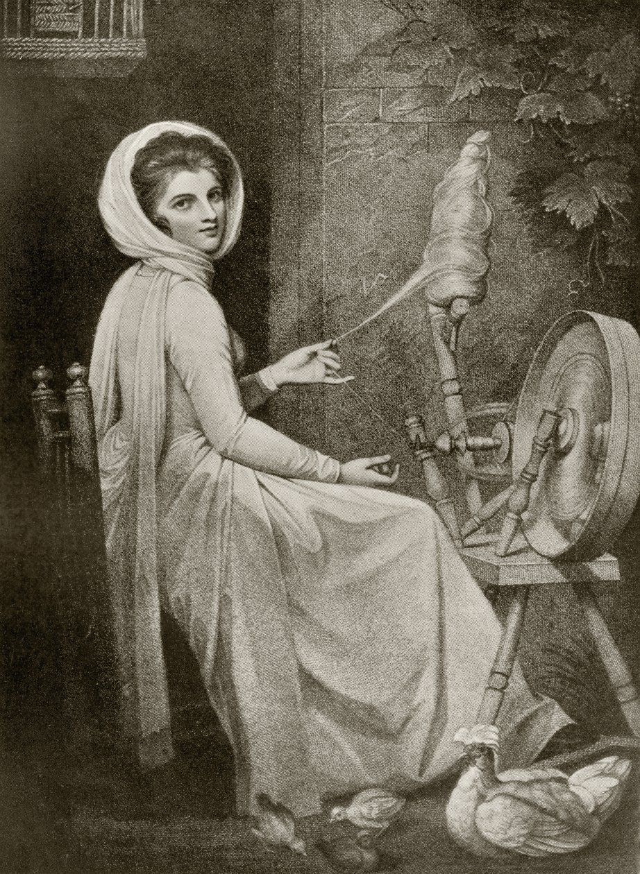 Lady Hamilton as The Spinster, engraved by Thomas Cheesman, from 