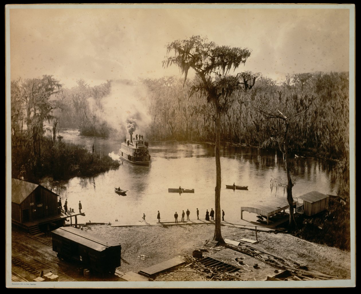Stern-Wheeler Arriving at Silver Springs, Florida, after an Overnight Run up the St. Johns, Oklawaha, & Silver Rivers by George Barker