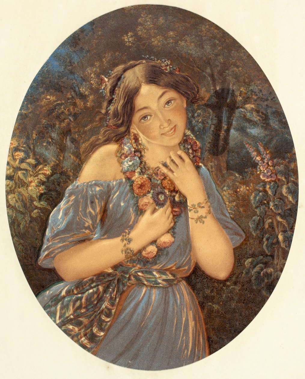 Flora, also called Flora the Gypsy Girl by George Baxter