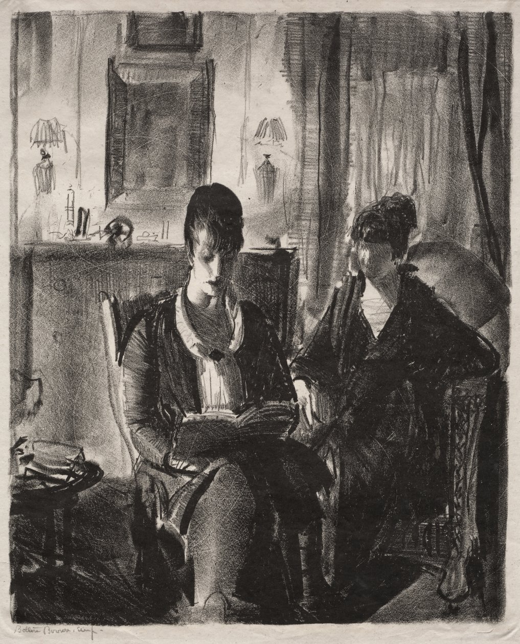 Elsie Reading to Emma, First Stone by George Bellows