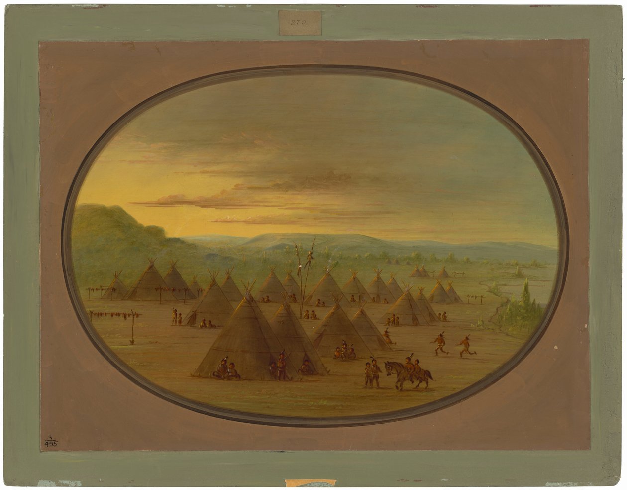 A Crow Village of Skin Tents on the Salmon River by George Catlin