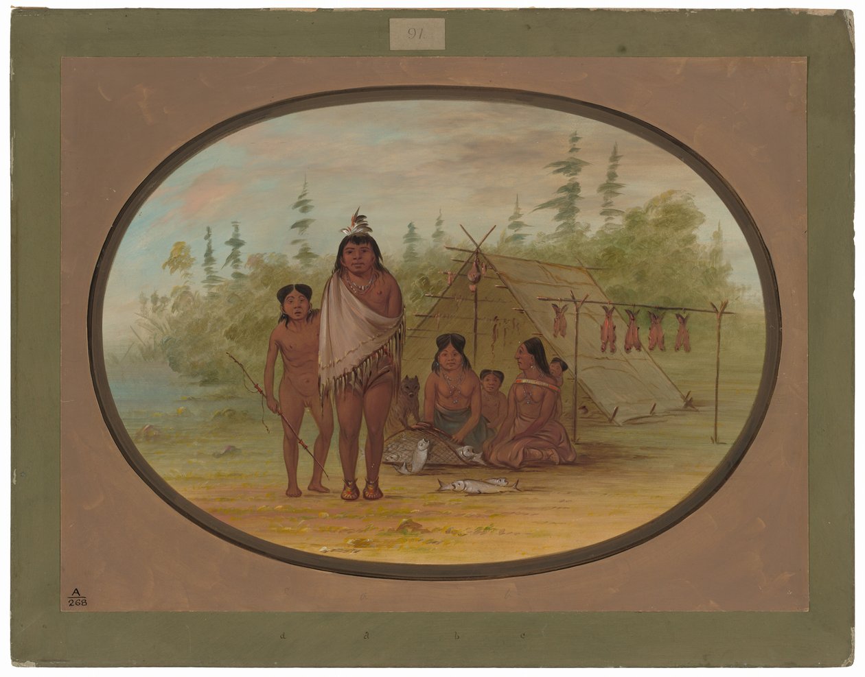 A Flathead Chief with His Family by George Catlin