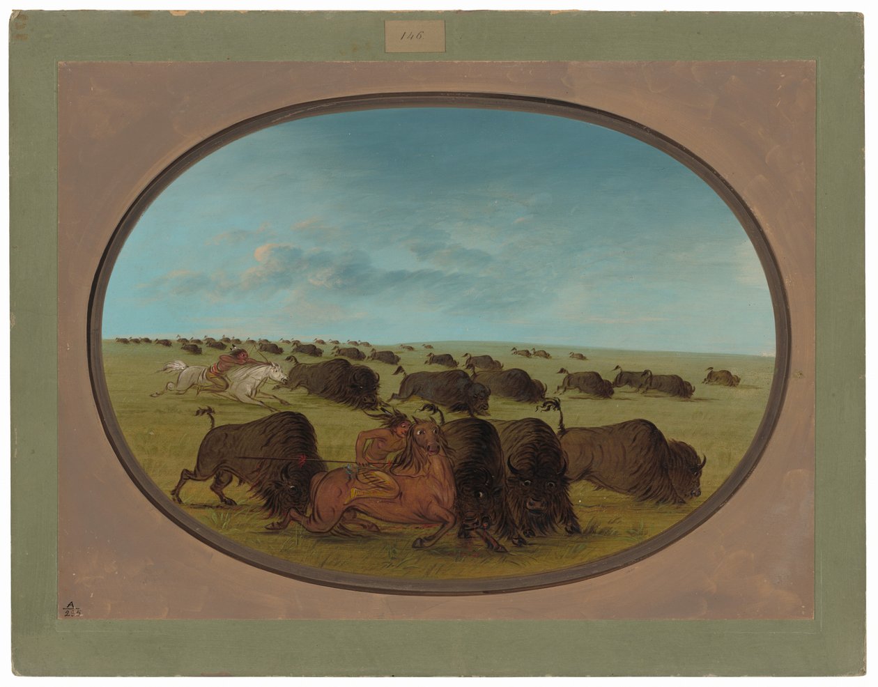 Buffalo Chase, with Accidents by George Catlin