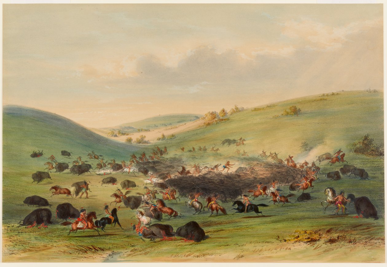 Buffalo Hunt, Surround by George Catlin