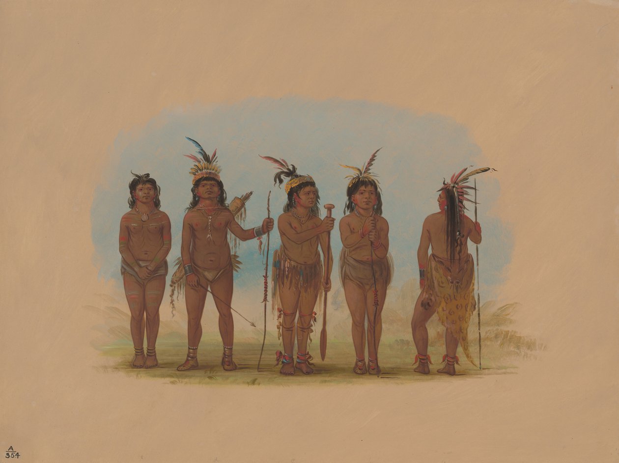Five Caribbe Indians, 1854-1869 by George Catlin