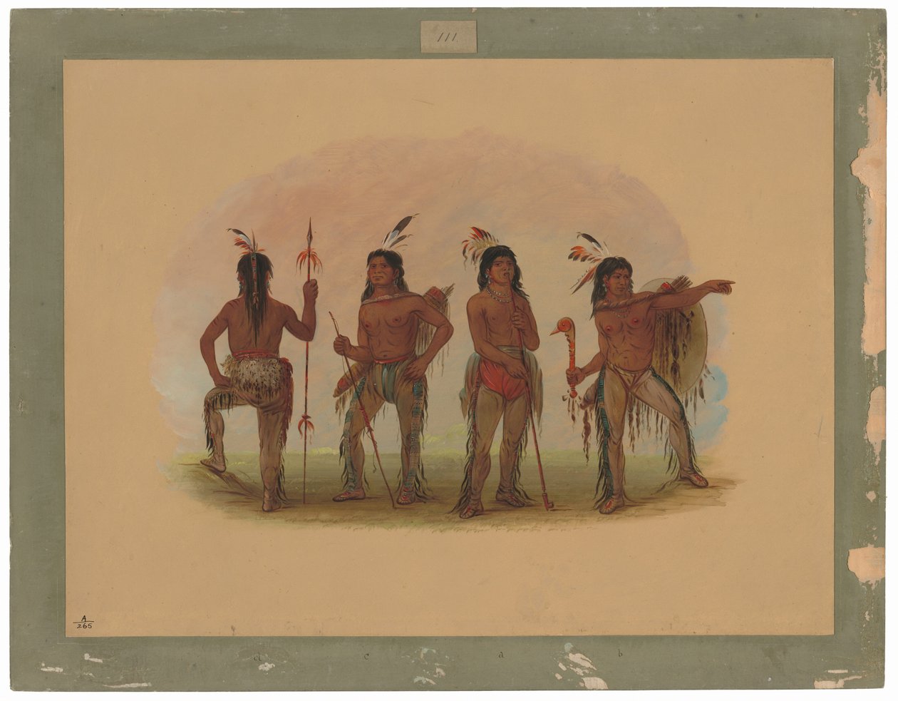 Four Navajo Warriors by George Catlin