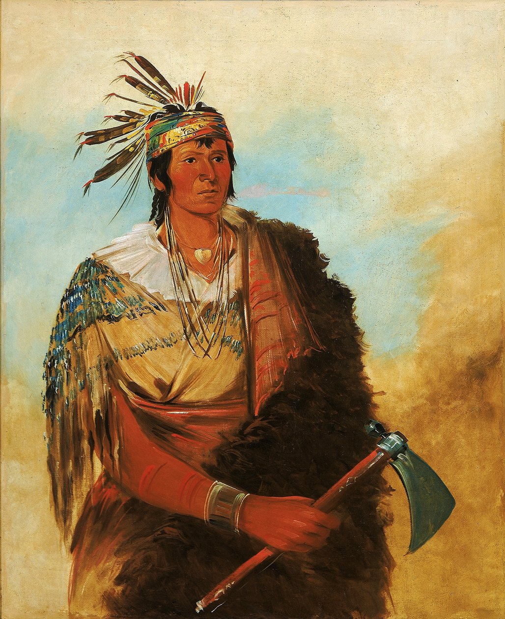 Go-to-ków-páh-ah, Stands by Himself, a Distinguished Brave by George Catlin