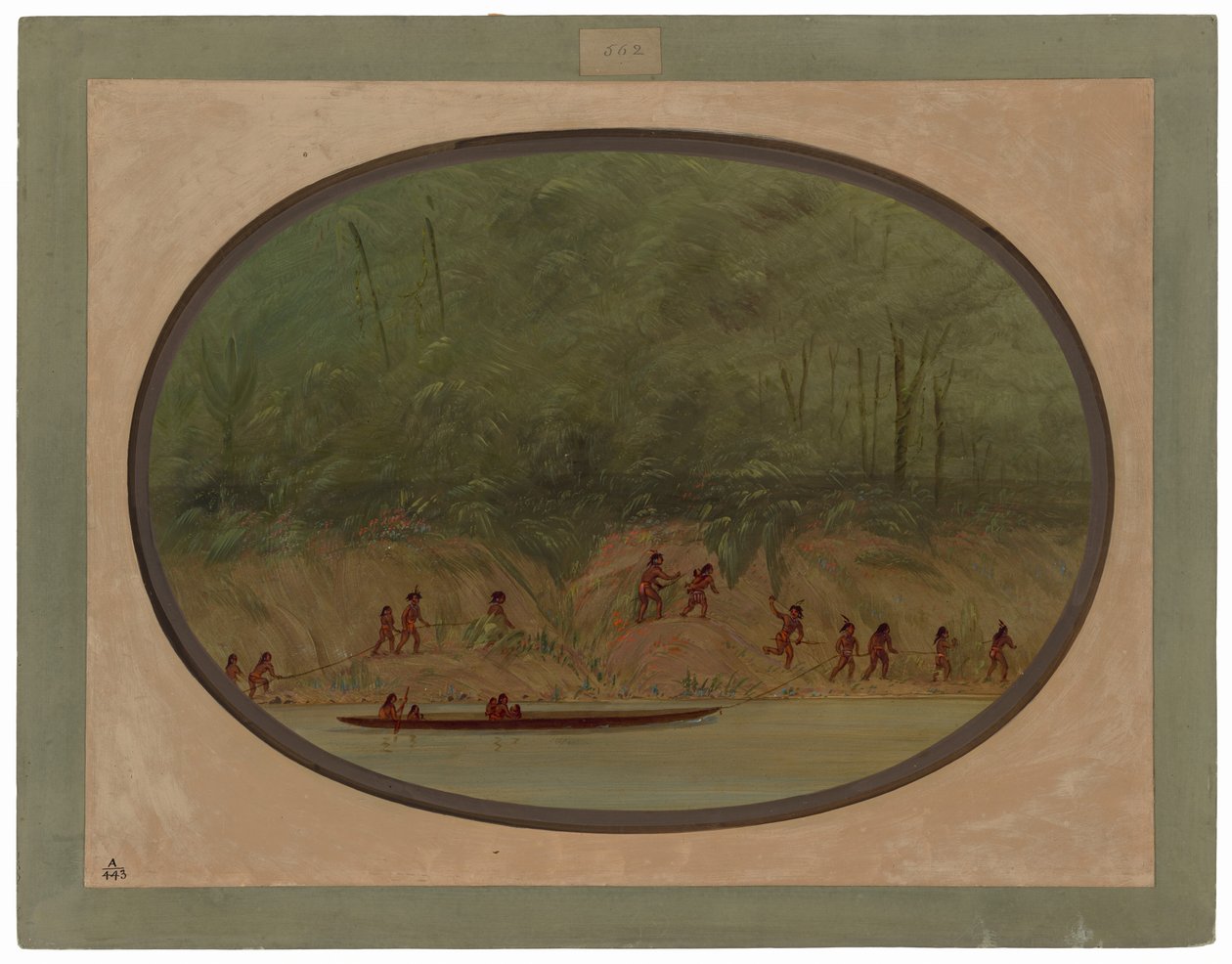 Lengua Indians Ascending the Rapids of the Rio Uruguay by George Catlin