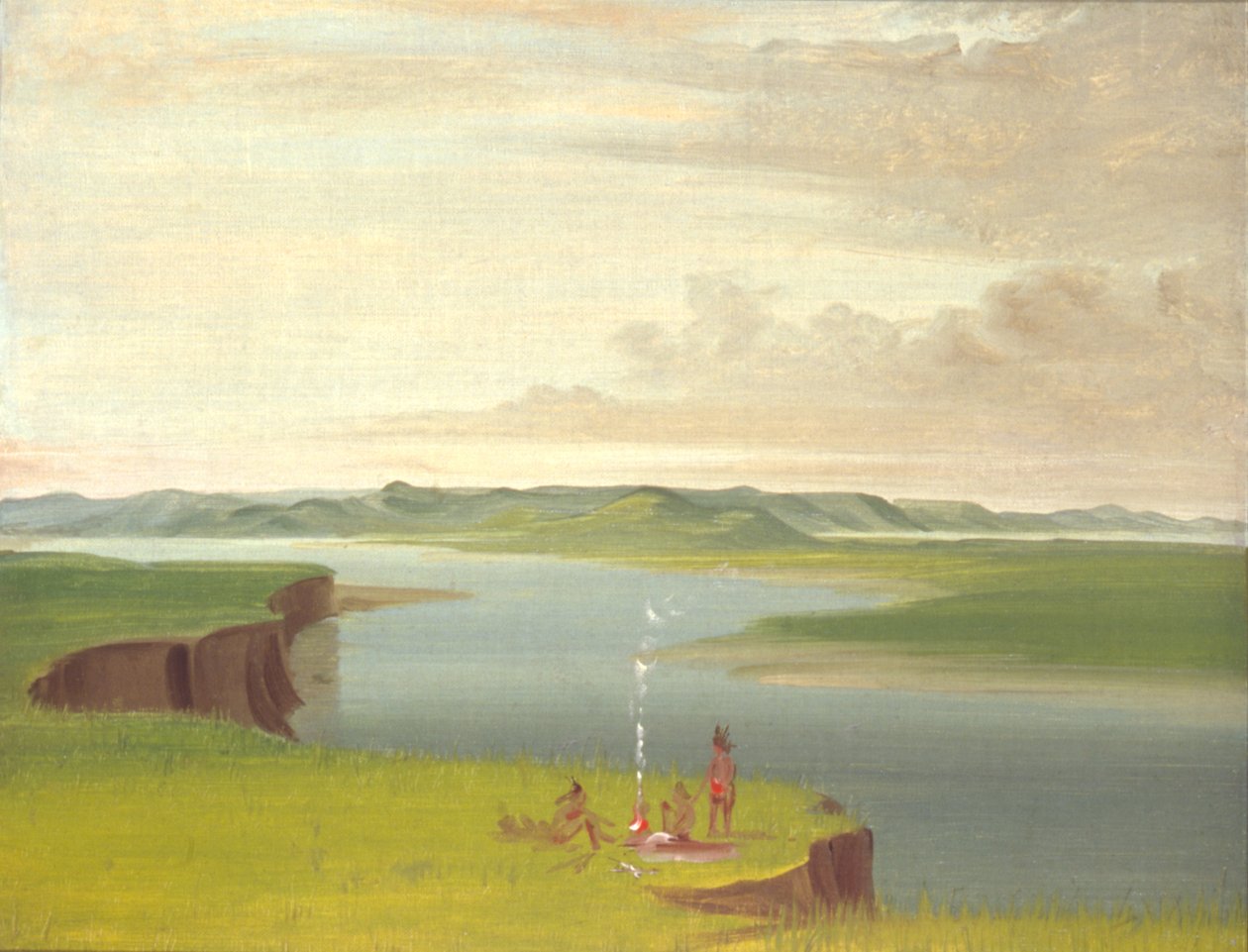 Prairie Bluffs at Sunrise, near the Mouth of the Yellowstone River by George Catlin