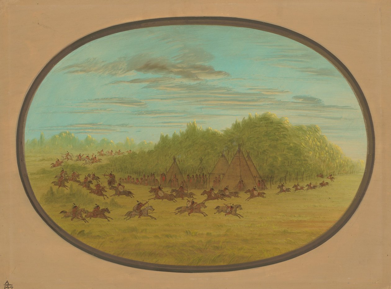 Sham Fight of the Camanchees by George Catlin