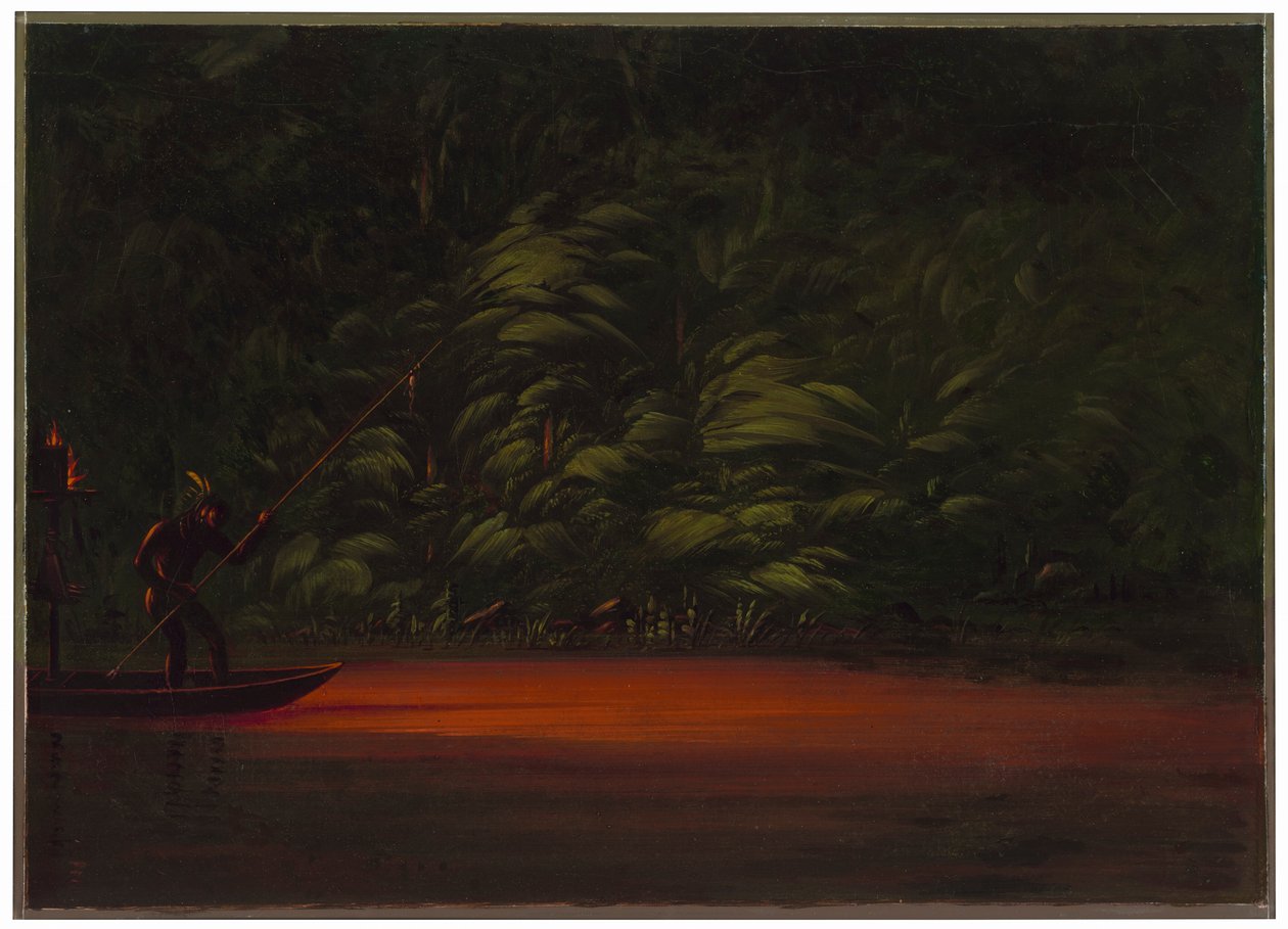 Spearing by Torchlight on the Amazon by George Catlin