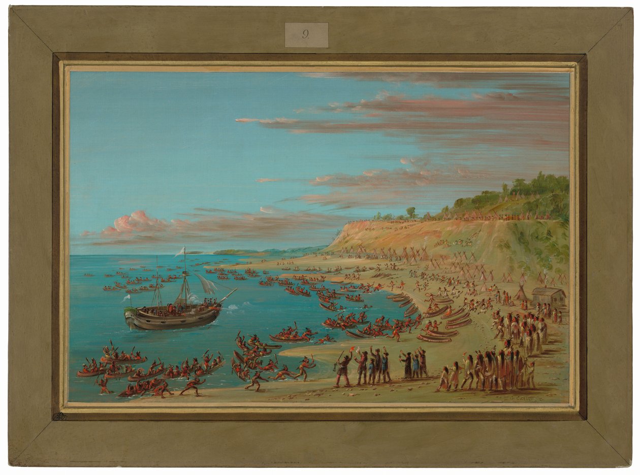 The Griffin Entering the Harbor at Mackinaw, August 27, 1679 by George Catlin