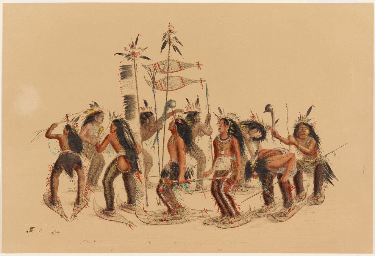The Snow-Shoe Dance by George Catlin