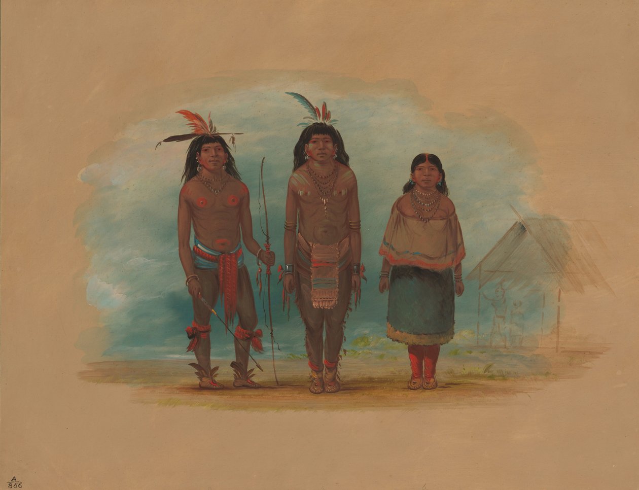 Three Taruma Indians by George Catlin: Buy fine art print