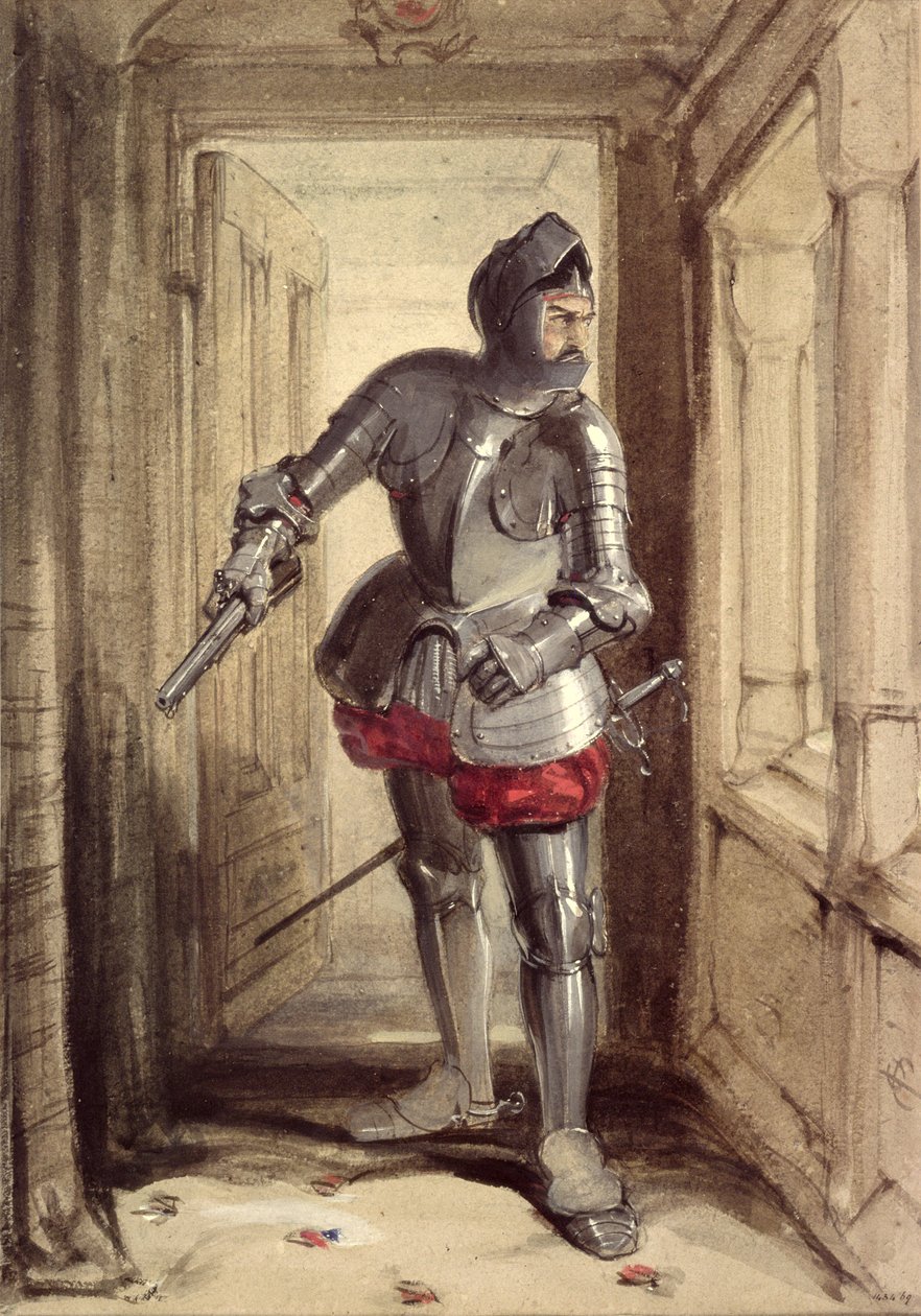 Hamilton of Bothwellhaugh About to Shoot the Regent Murray by George Cattermole