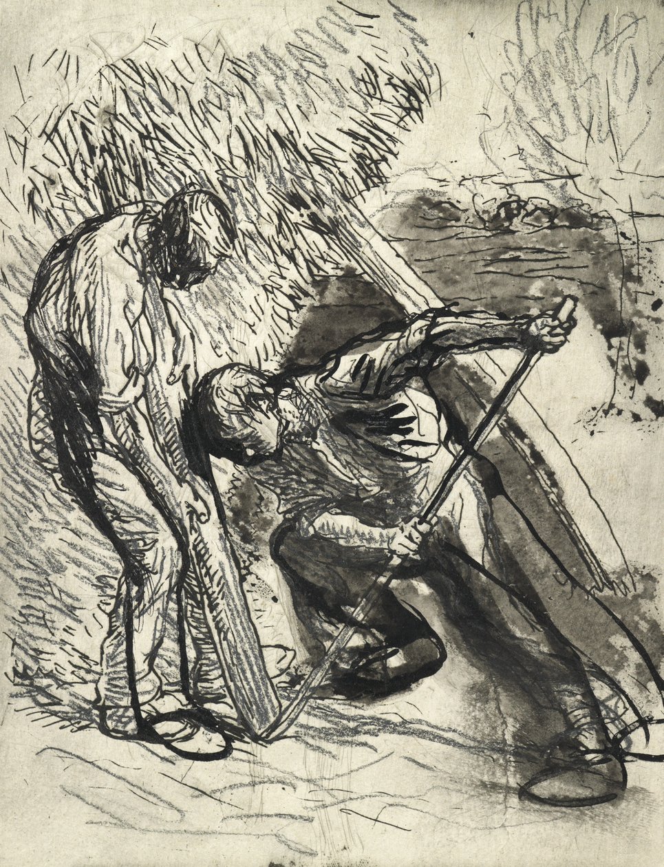 Propping the Rick, c.1900 by George Clausen