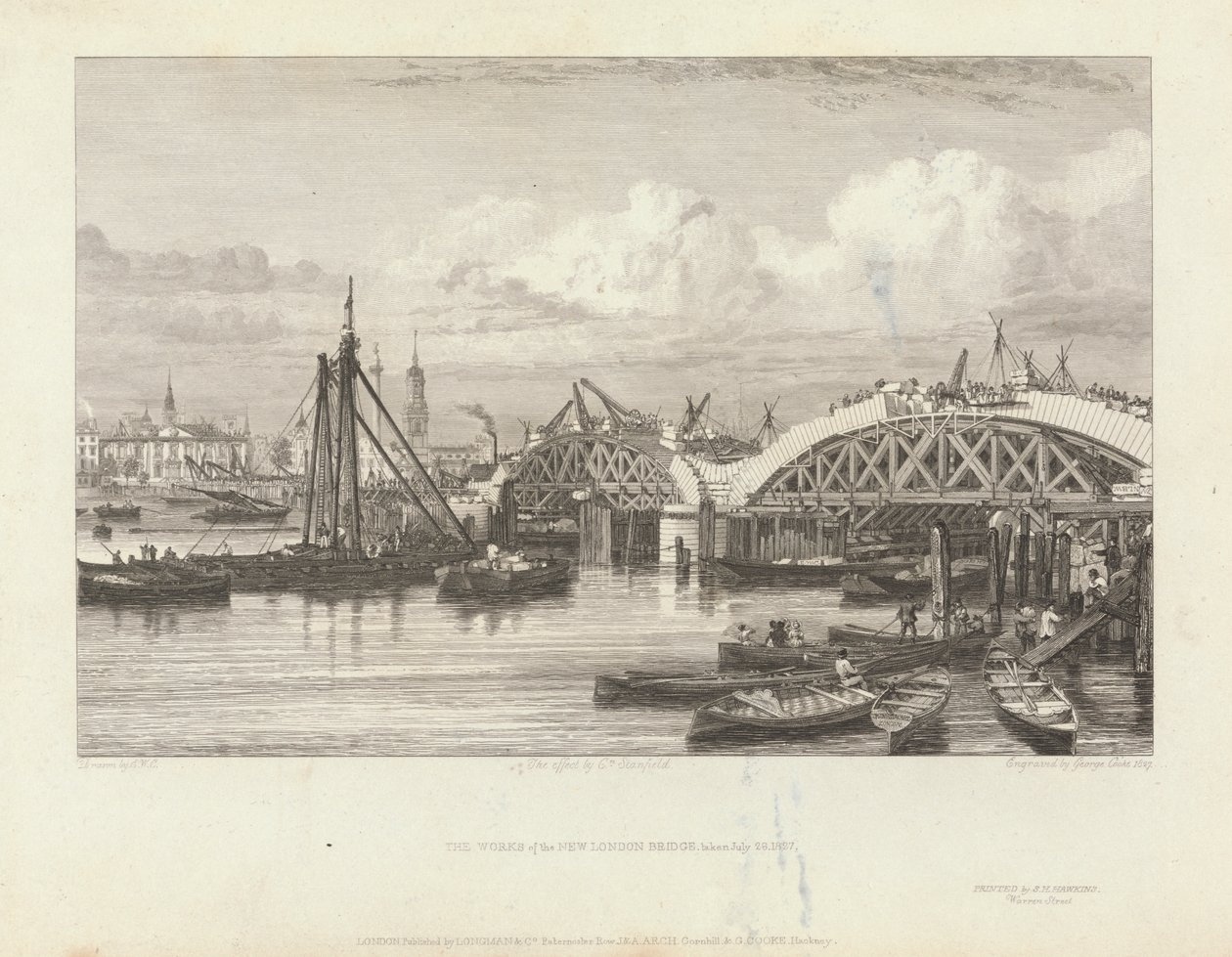 The Works of the New London Bridge by George Cooke