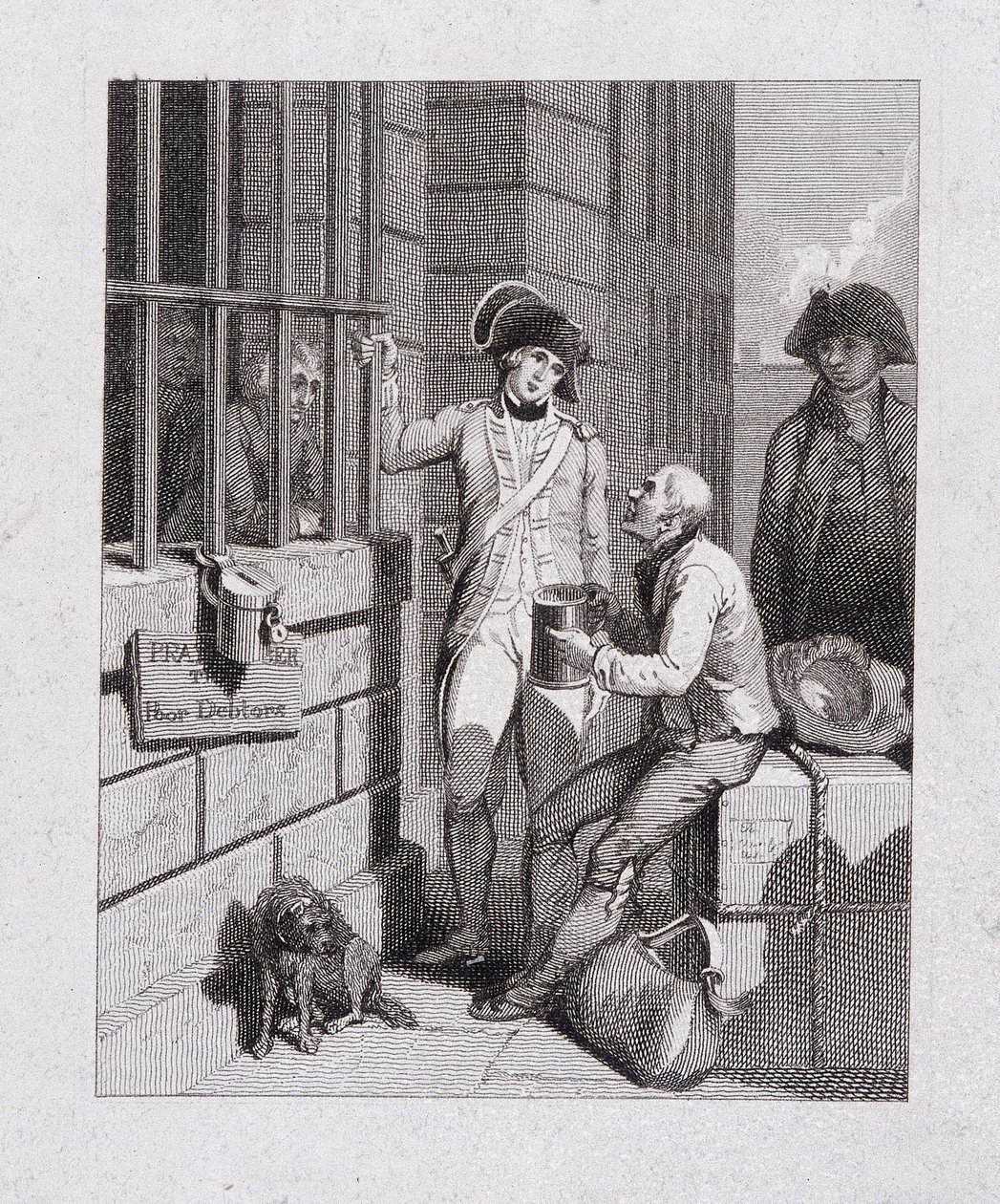 A whistling shop: Tom & Jerry visiting Logic, on board the Fleet, Fleet Prison, London by George Cruikshank
