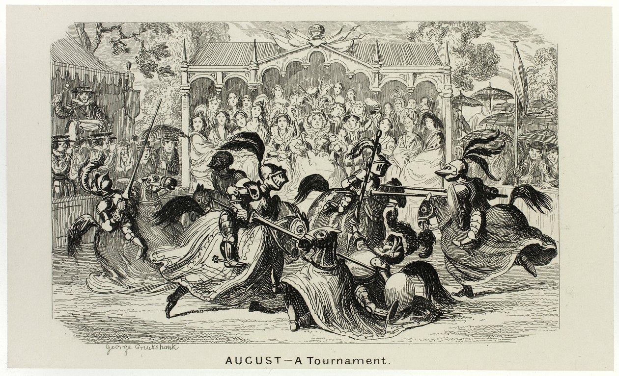 August - A Tournament from George Cruikshank