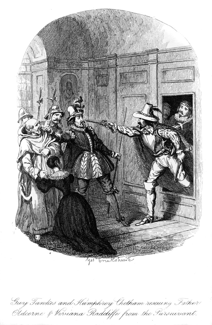 Guy Fawkes and Humphrey Chetham by George Cruikshank