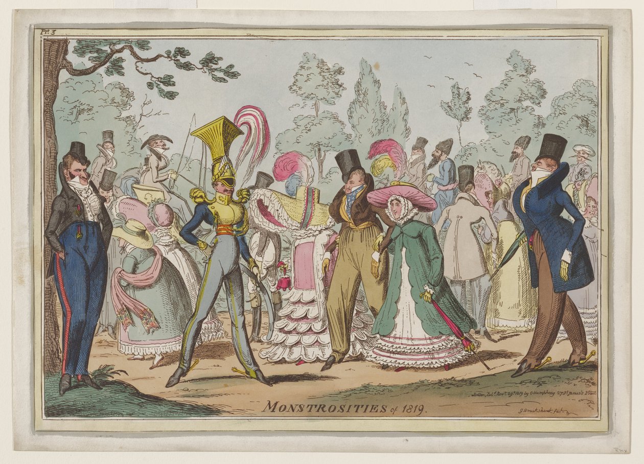 Monstrosities of 1819 by George Cruikshank