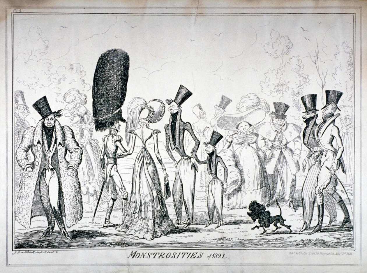 Monstrosities of 1821 by George Cruikshank