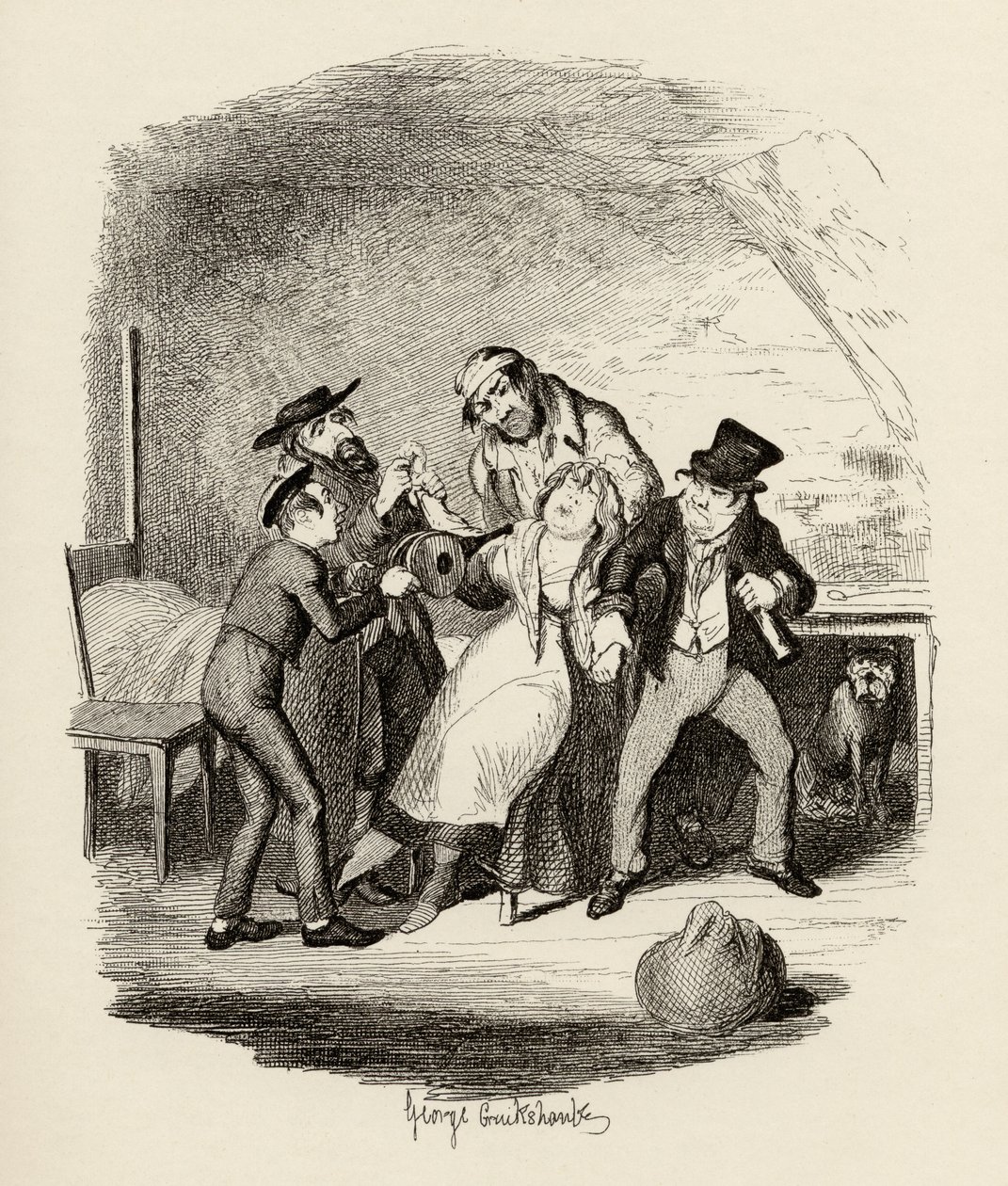 Mr Fagin and his pupil recovering Nancy, from 