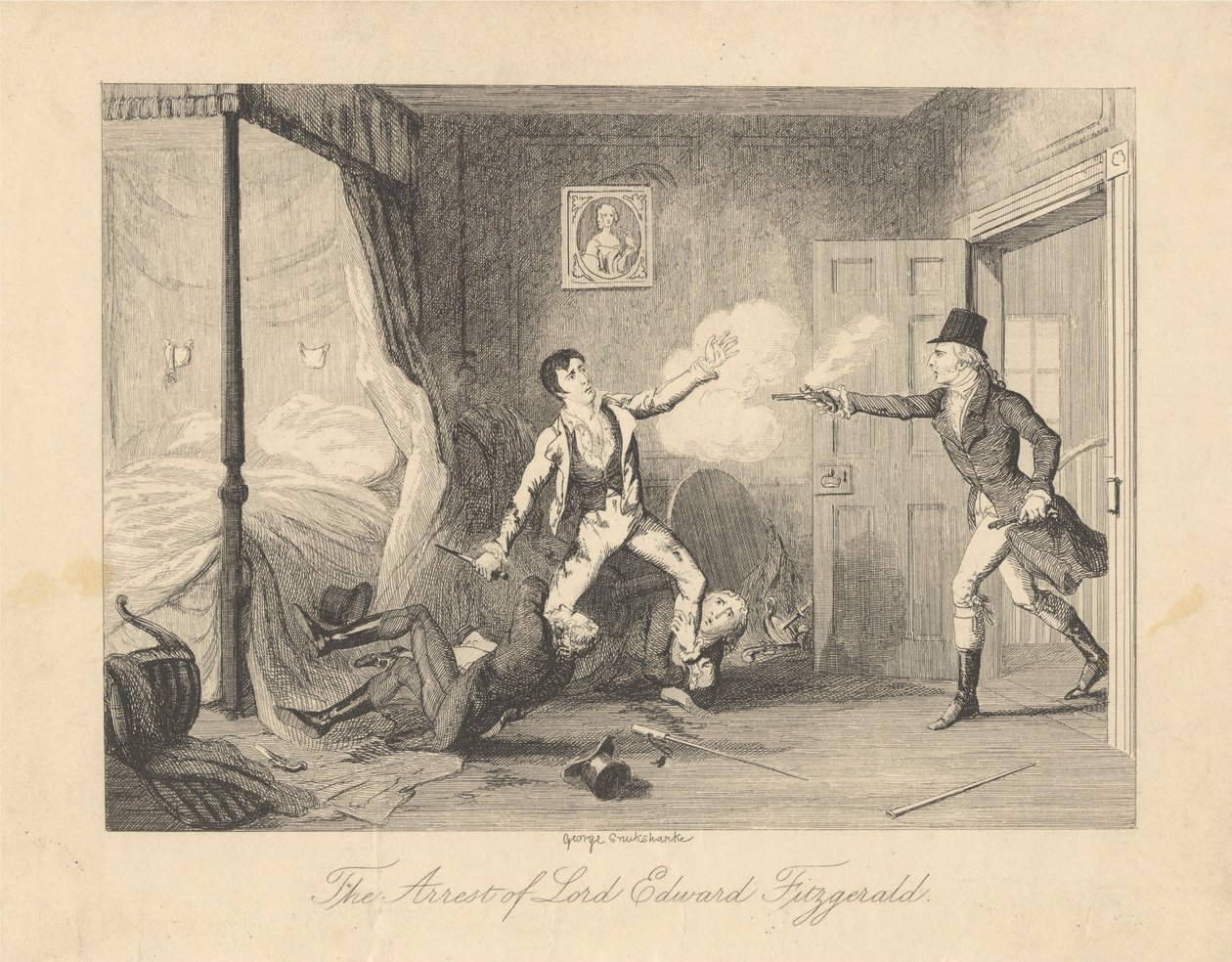 The Arrest of Lord Edward Fitzgerald by George Cruikshank
