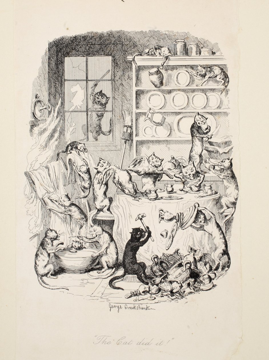 The Cat Did It, from The Greatest Plague of Life by George Cruikshank
