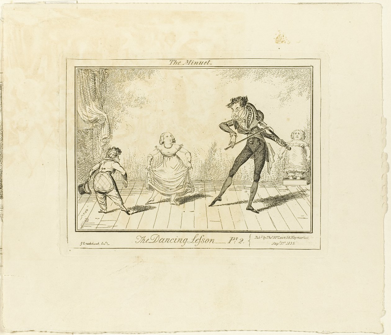The Dancing Lesson, Part 2: The Minuet by George Cruikshank