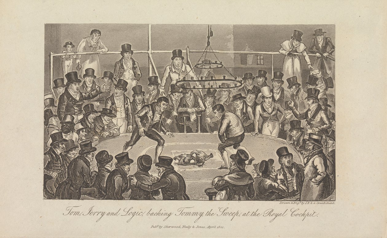 Tom, Jerry and Logic Backing Tommy the Sweep by George Cruikshank