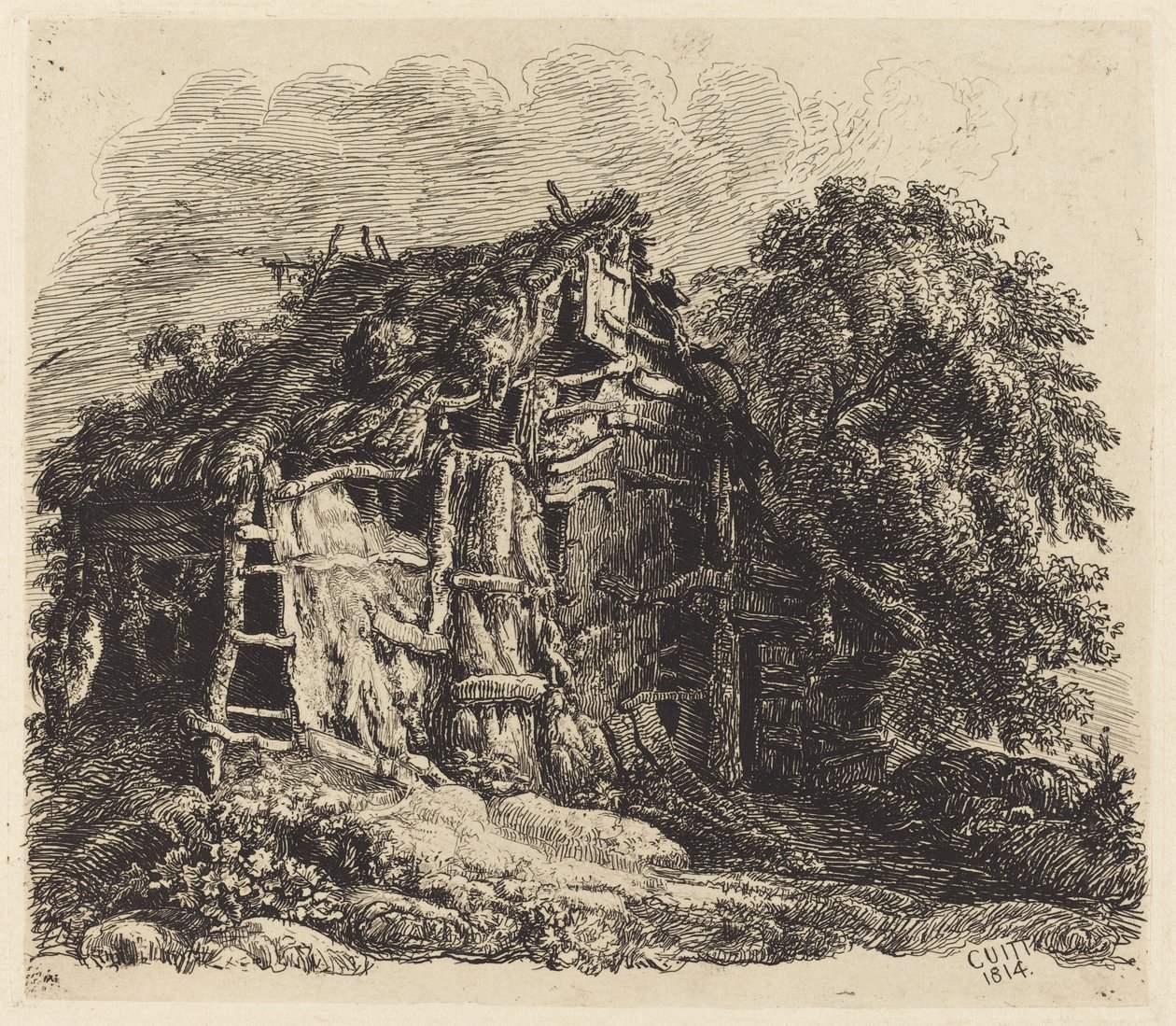 Welsh Hovel at Machynllaeth by George Cuitt the Younger