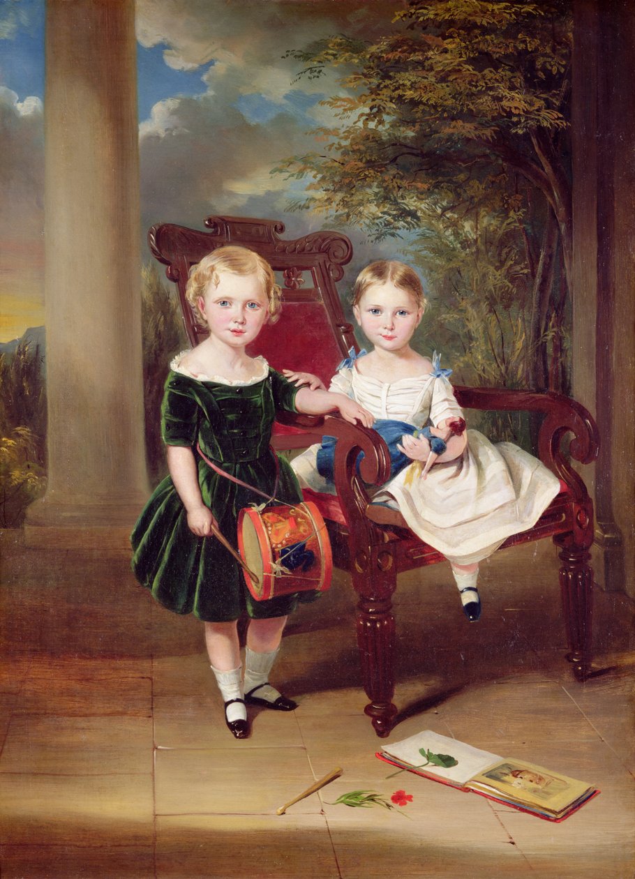 Portrait of Two Children, Herbert and Rose, 1844 by George Duncan Beechey