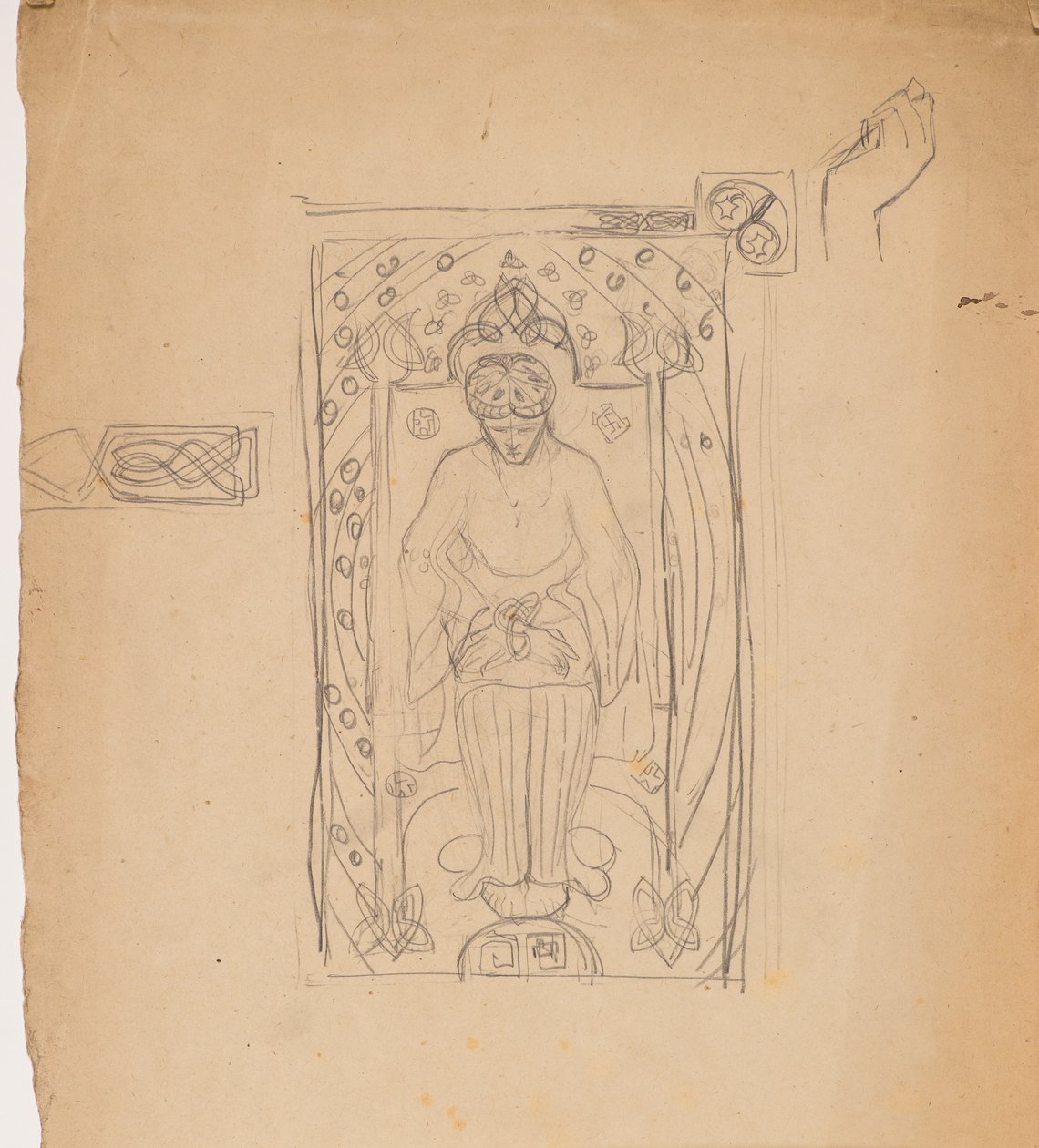 Study [Figure seated in an arch] by George Dutch Davidson