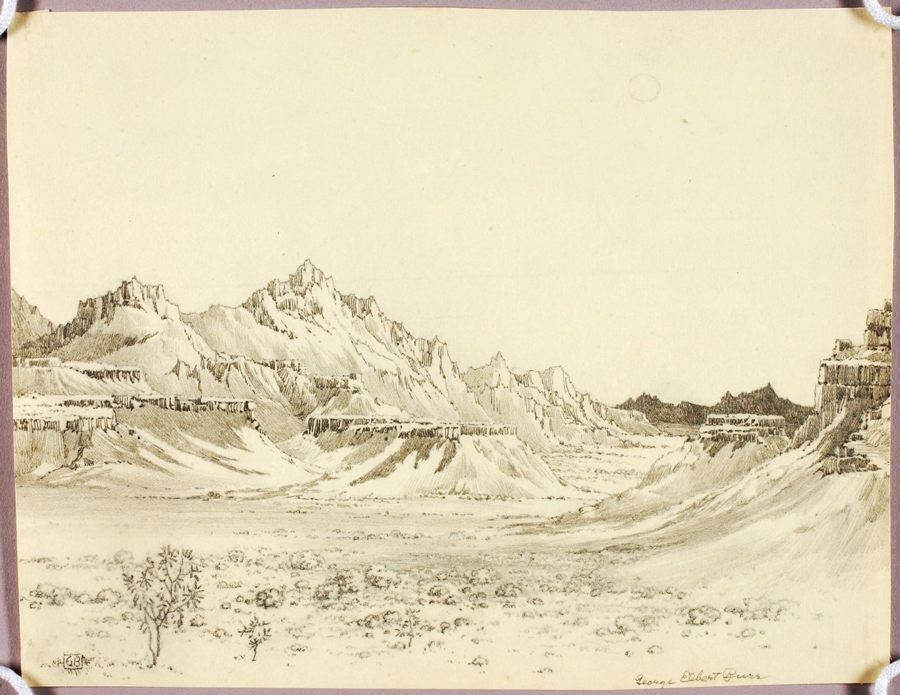 Untitled (transfer drawing for Arizona Night) by George Elbert Burr
