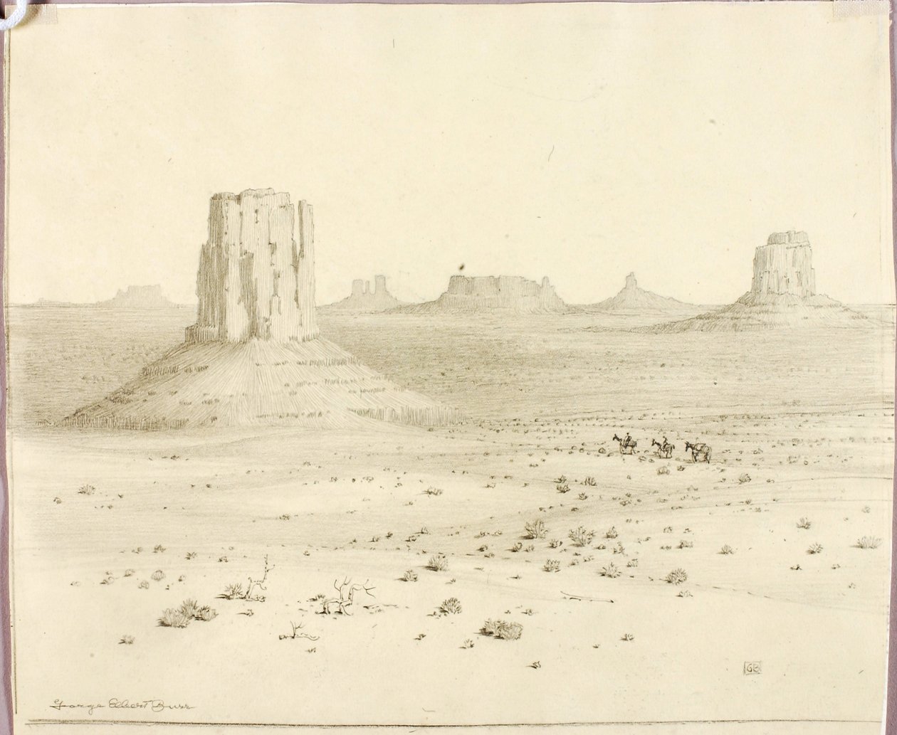Untitled (transfer drawing for Desert Monuments, Arizona) by George Elbert Burr