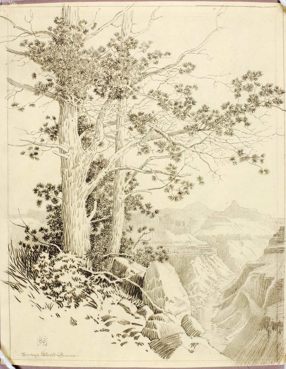 Untitled (transfer drawing for print) by George Elbert Burr