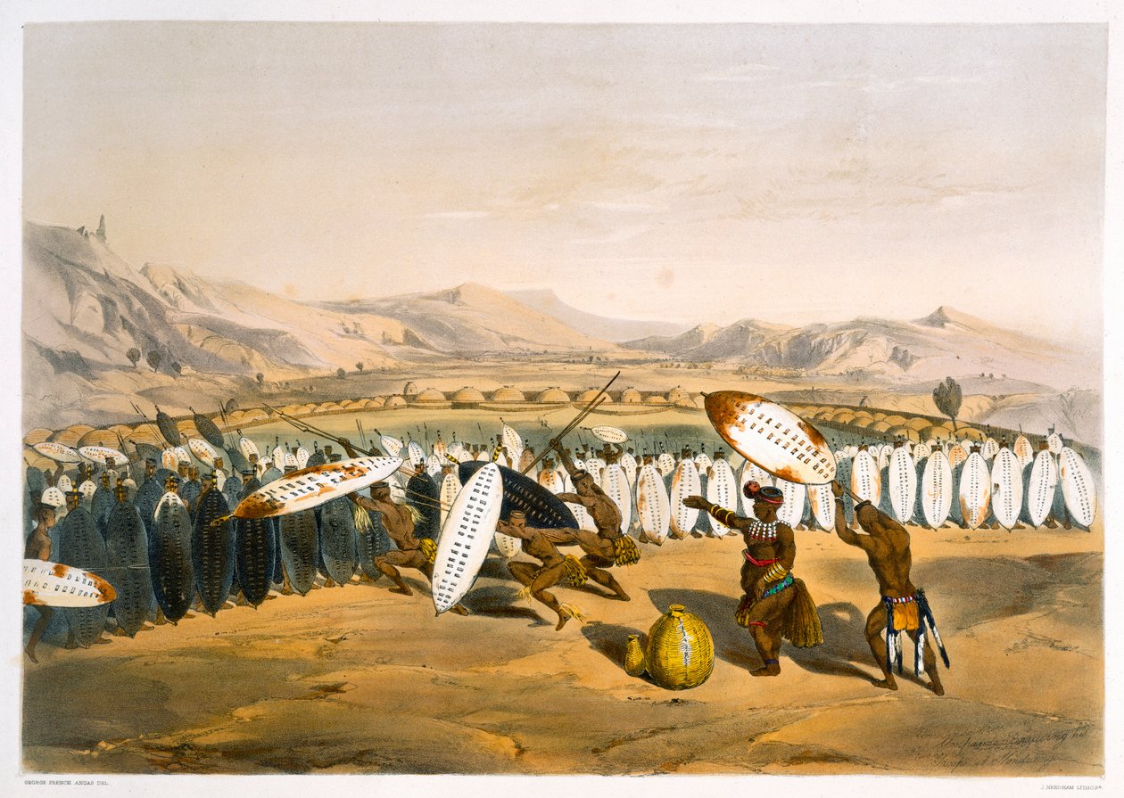 Umpanda Reviewing his Troops at Nonduengi by George French Angas