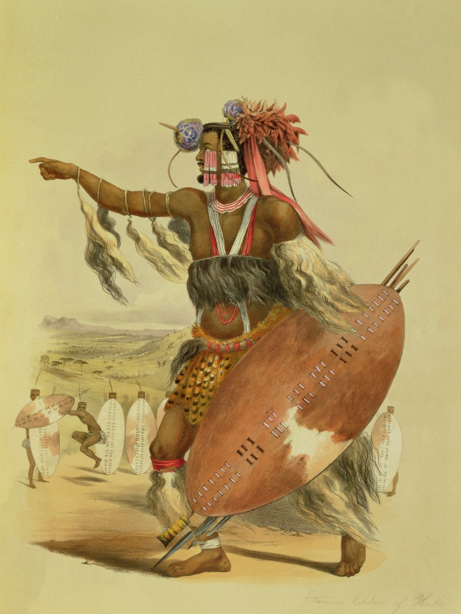 Zulu warrior, Utimuni, nephew of Chaka the late Zulu king, plate 13 ...