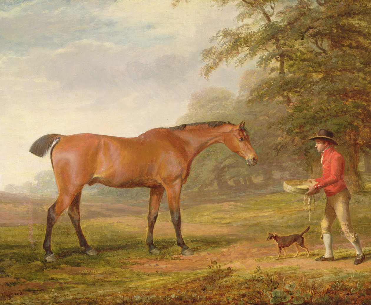 A Bay Horse Approached by a Stable-lad with Food and a Halter, 1789 by George Garrard
