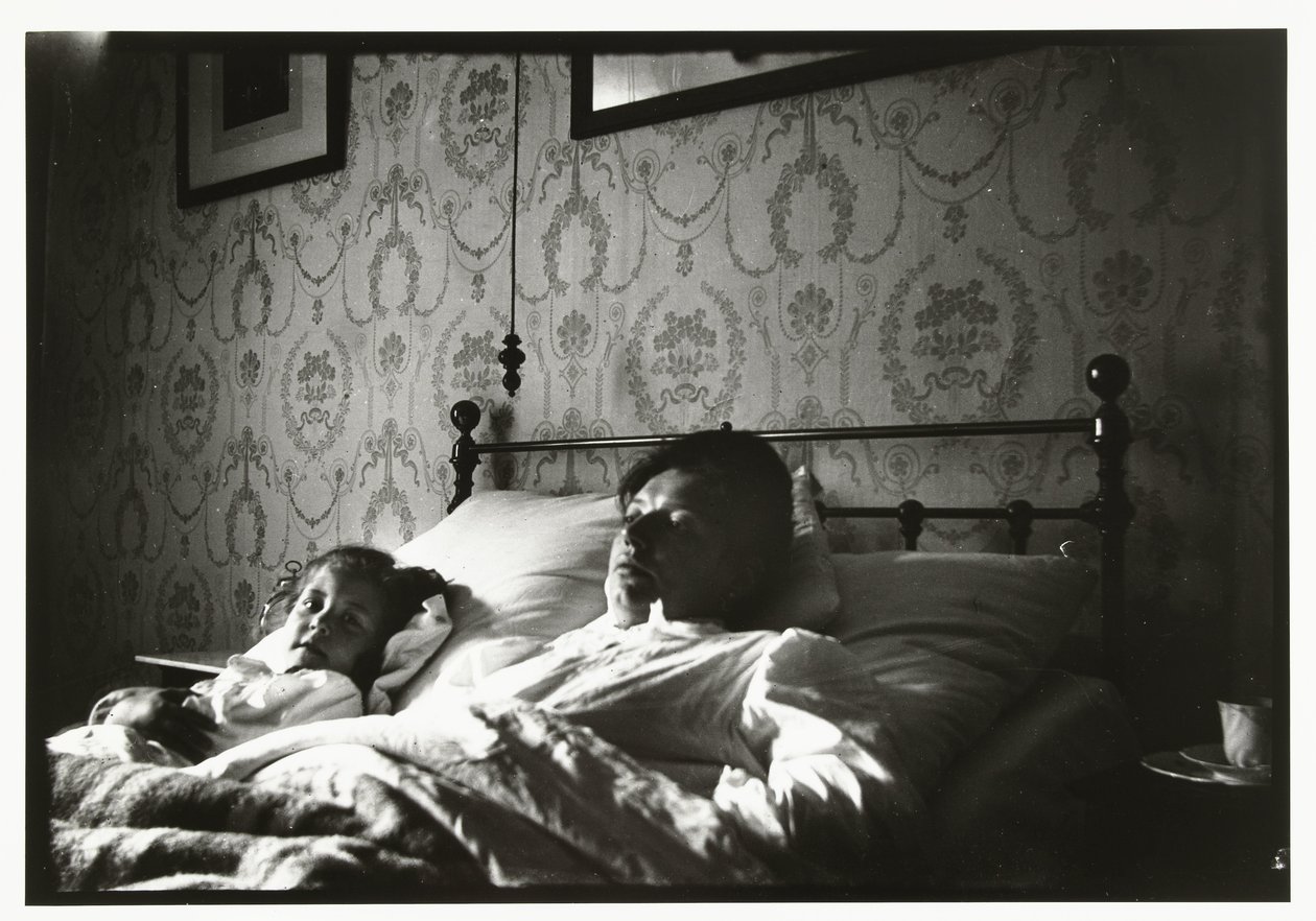 Marie Breitner and a Girl Awakening in Bed by George Hendrik Breitner