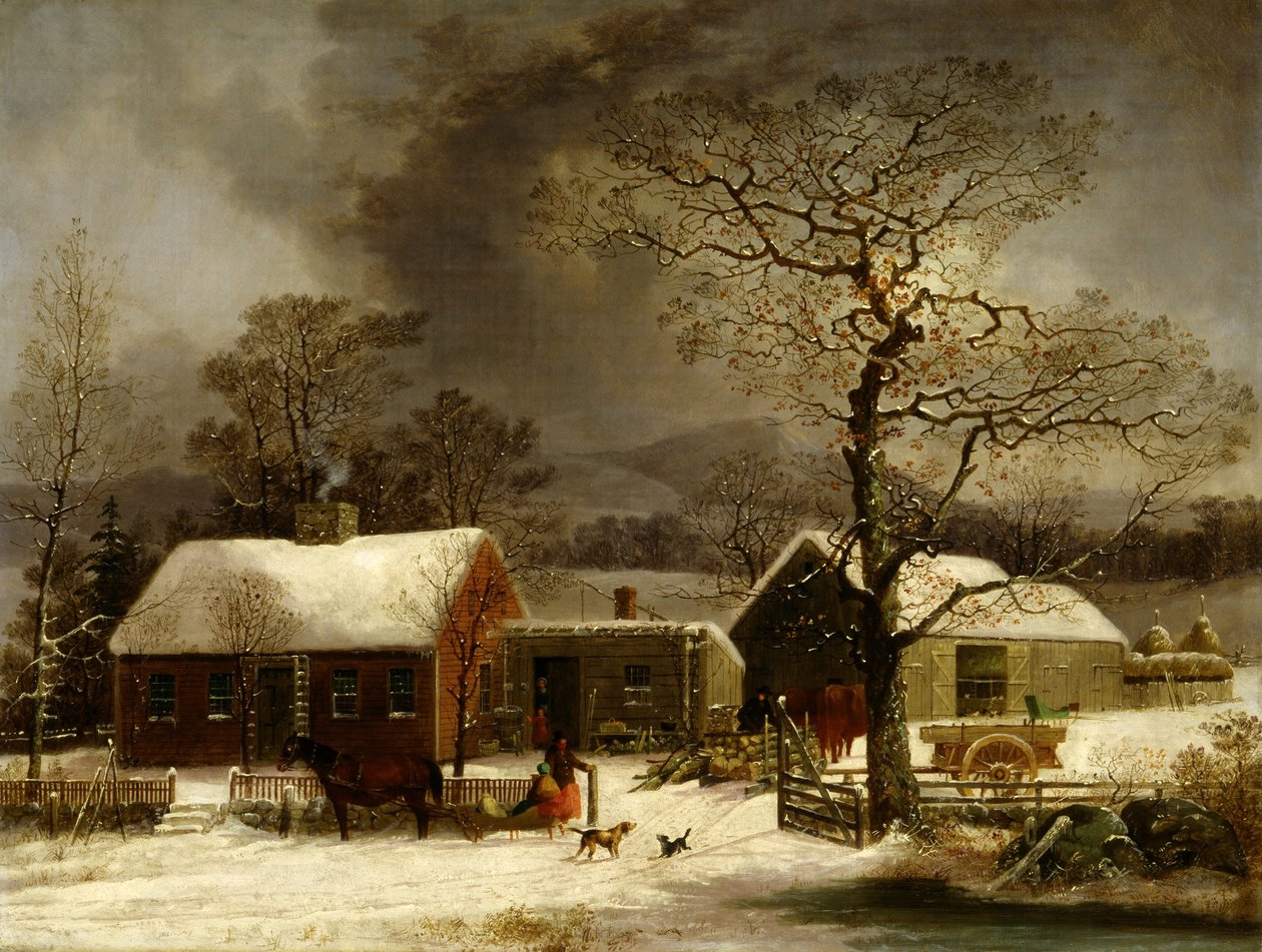 Winter Scene in New Haven, Connecticut by George Henry Durrie